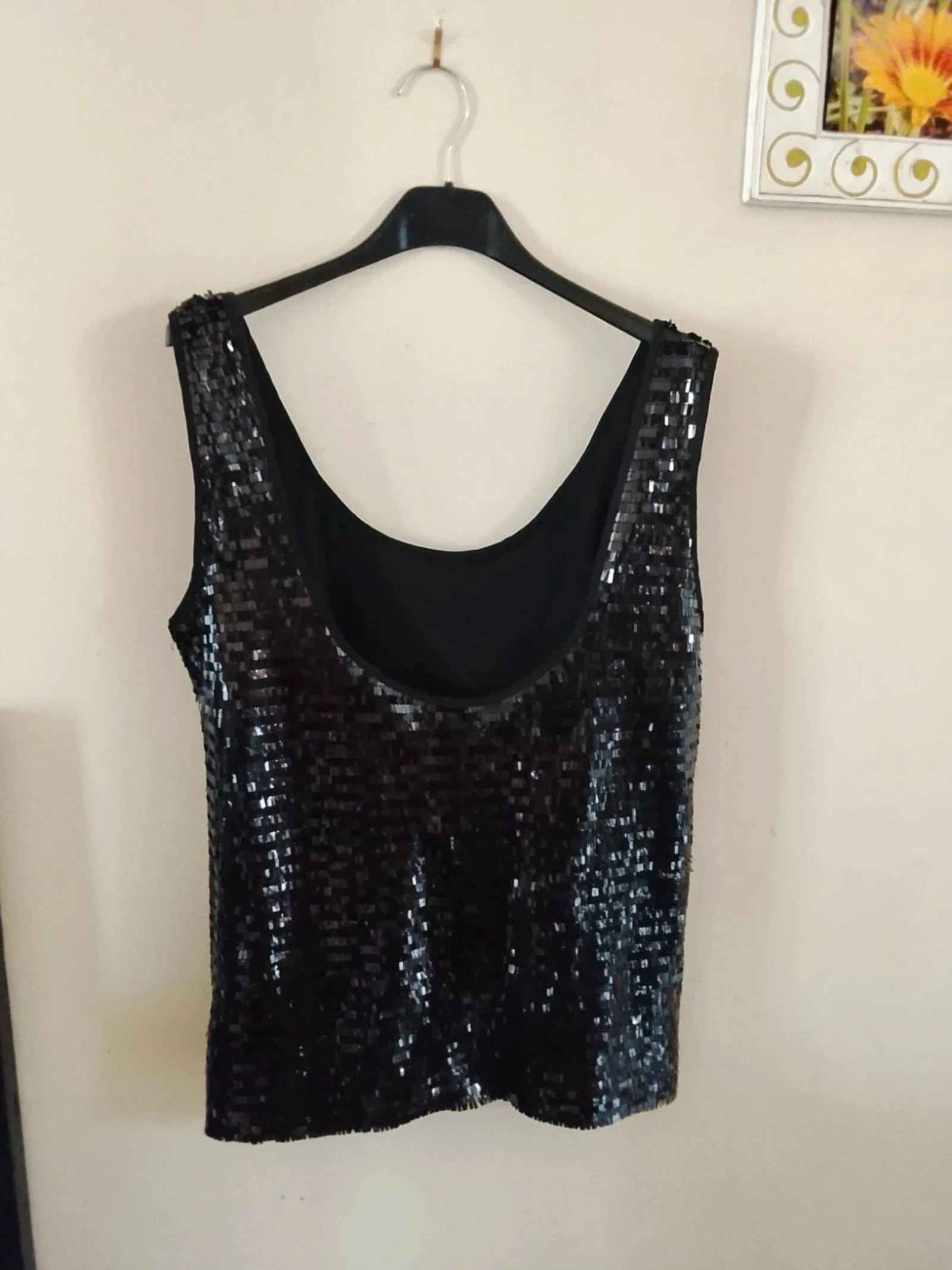 🎉 Ideal para festas MANGO novo com etiqueta Top preto com lantejoulas Tamanho 38 NP 39 e 🎉 – photo 4